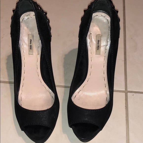 Miu Miu Black Studded Heels - Picture 4 of 4